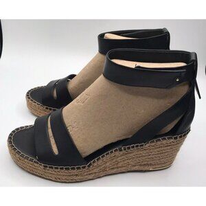Franco Sarto Sandals‎ Womens Size 10 M Black Wedge Espadrilles